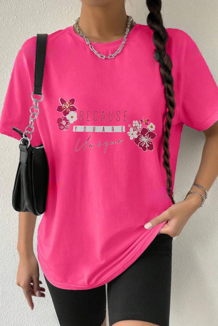 Tricou casual fucsia